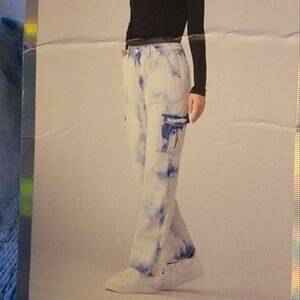 Chic‎ Blue Tie-Dye Wide Leg Jeans
